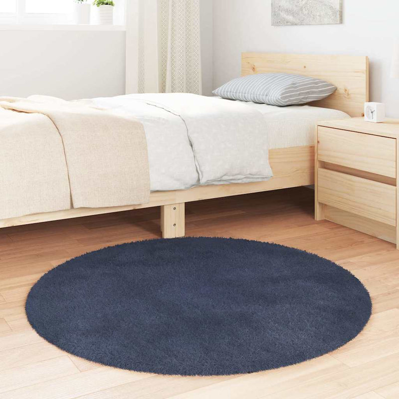 Covor shaggy cu pom înalt, NAVARRA, bleumarin, 100x100 cm