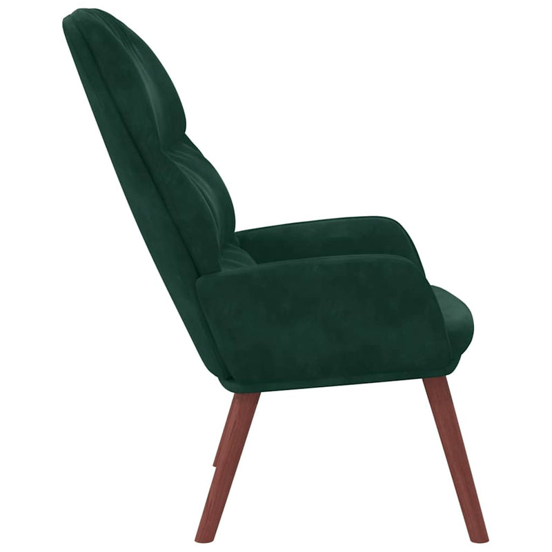 Scaun de relaxare, verde închis, catifea