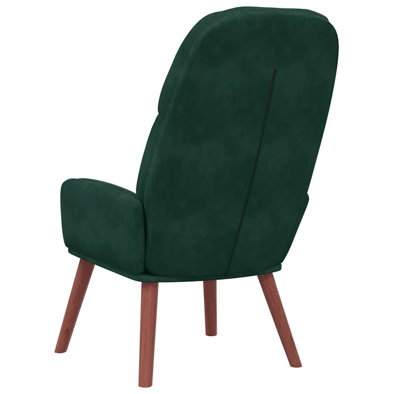 Scaun de relaxare, verde închis, catifea