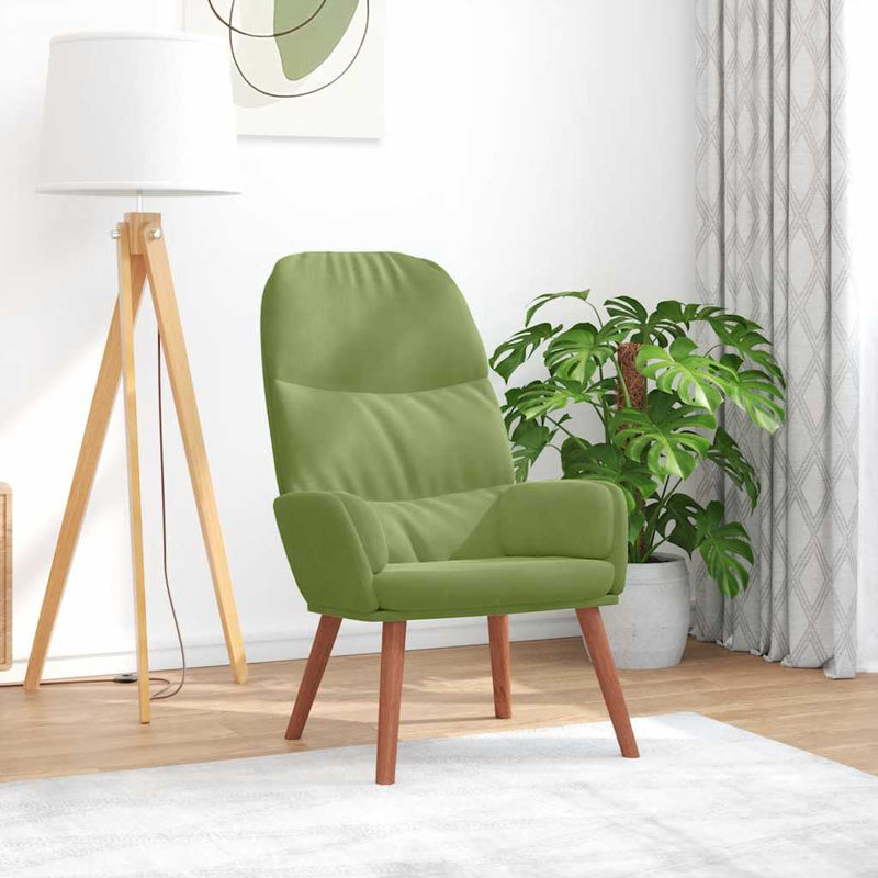 Scaun de relaxare, verde deschis, catifea