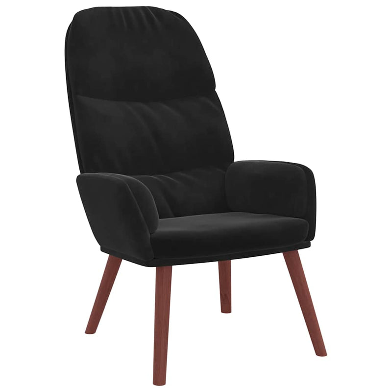 Scaun de relaxare, negru, catifea