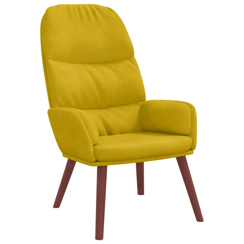 Scaun de relaxare catifea galbena