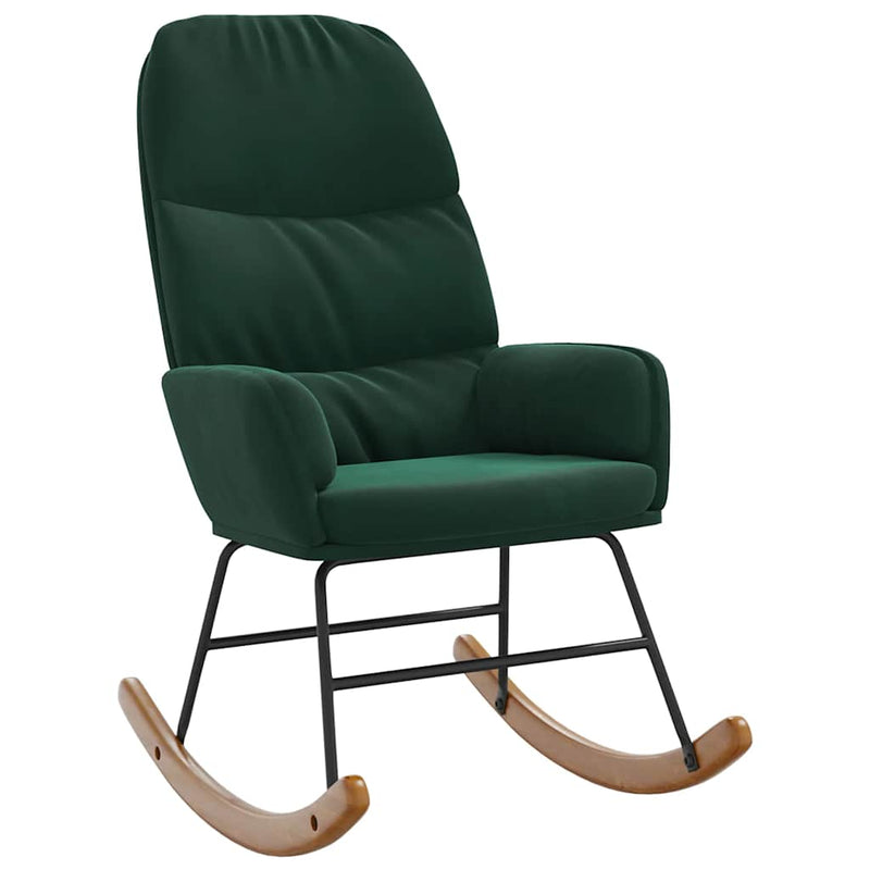 Scaun balansoar, verde închis, catifea