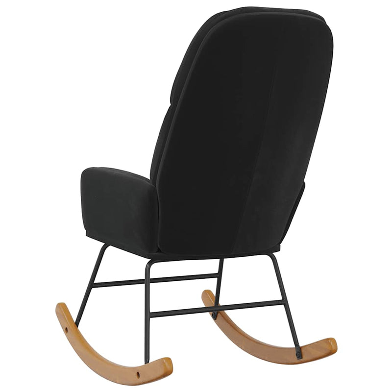 Scaun balansoar, negru, catifea