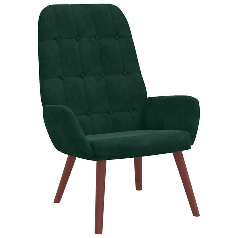 Scaun de relaxare, verde închis, catifea