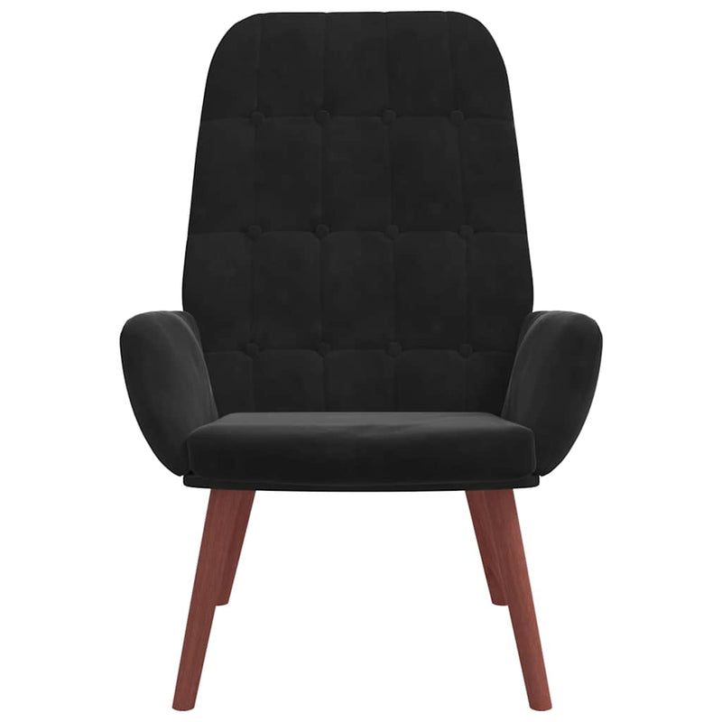 Scaun de relaxare, negru, catifea