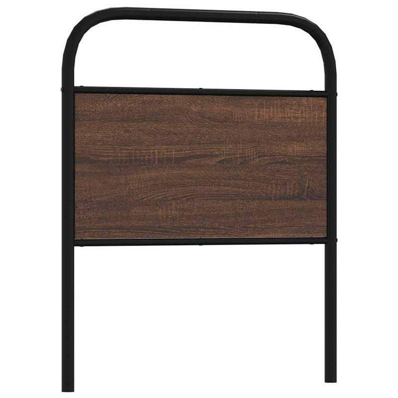 Tăblie de pat de schimb, stejar maro, 80 cm, lemn prelucrat și oțel