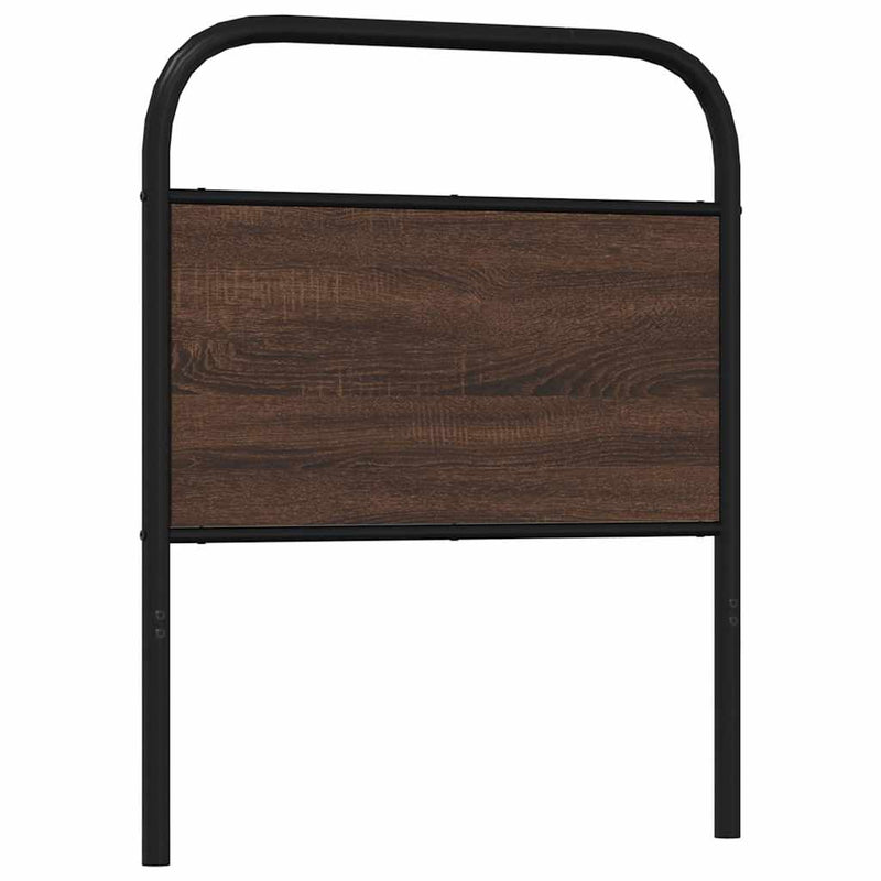 Tăblie de pat de schimb, stejar maro, 80 cm, lemn prelucrat și oțel