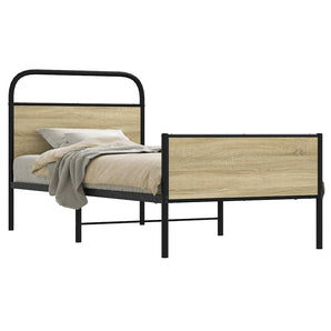 Cadru de pat fără saltea 80x200 cm Lemn prelucrat stejar Sonoma