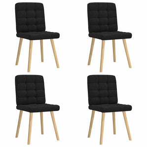 Scaune de bucătărie, 4 buc., negru, material textil