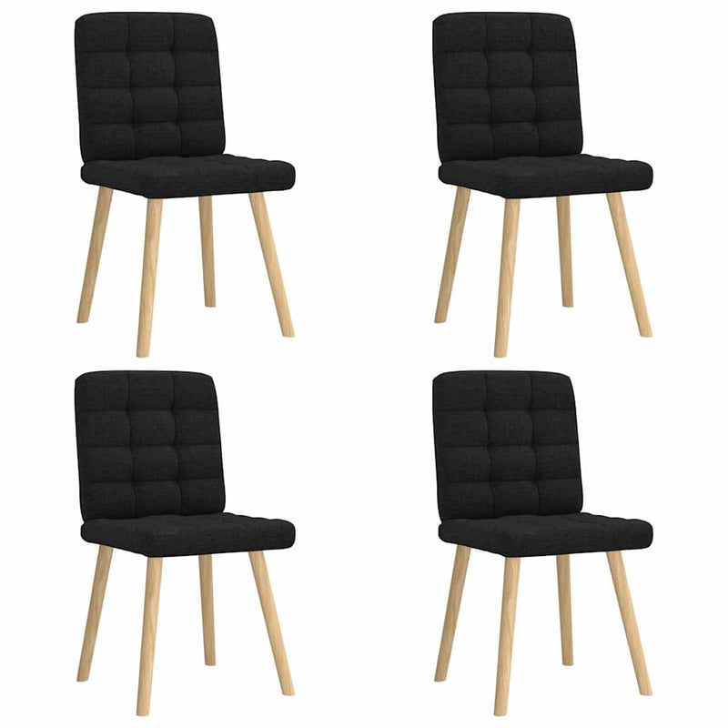 Scaune de bucătărie, 4 buc., negru, material textil