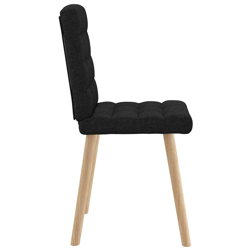 Scaune de bucătărie, 4 buc., negru, material textil