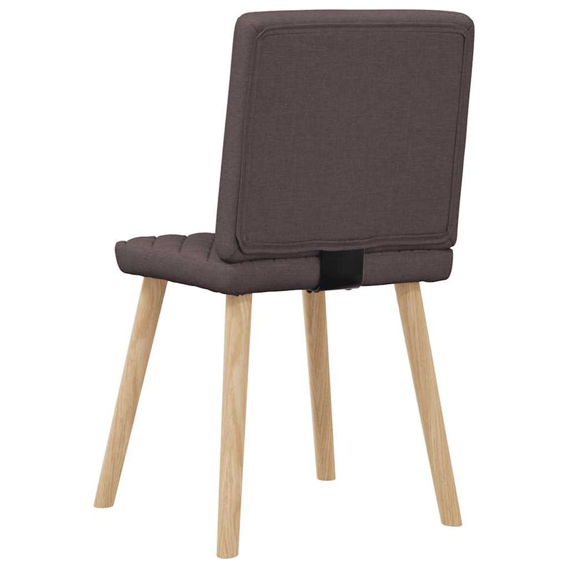 Scaune de bucătărie, 4 buc., maro închis, material textil