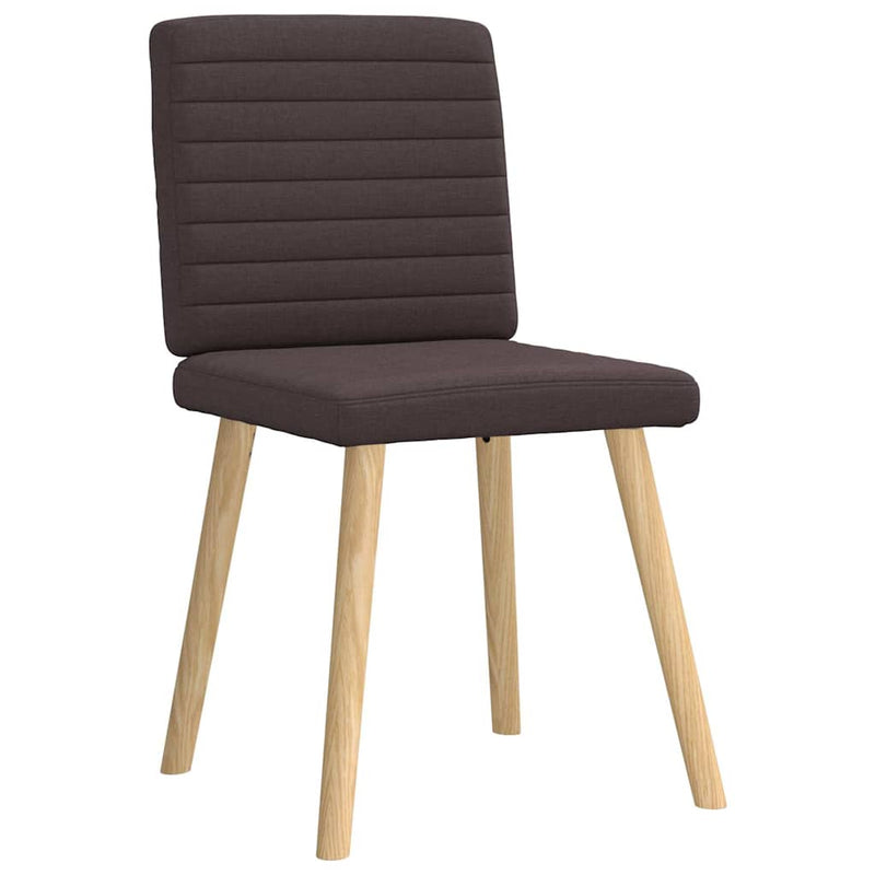 Scaune de bucătărie, 4 buc., maro închis, material textil