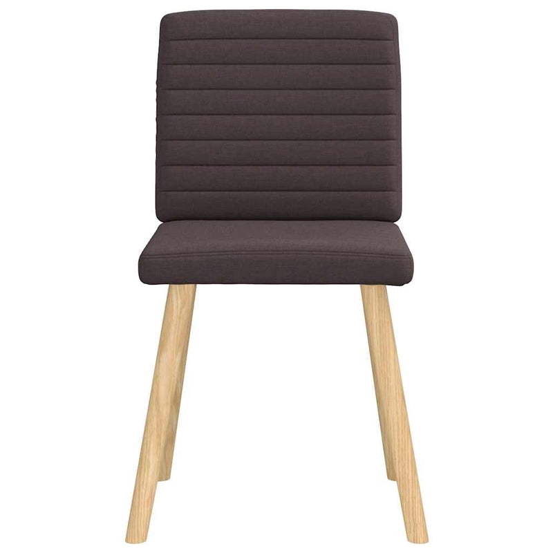 Scaune de bucătărie, 4 buc., maro închis, material textil