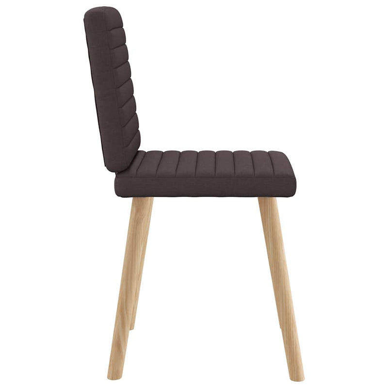 Scaune de bucătărie, 4 buc., maro închis, material textil