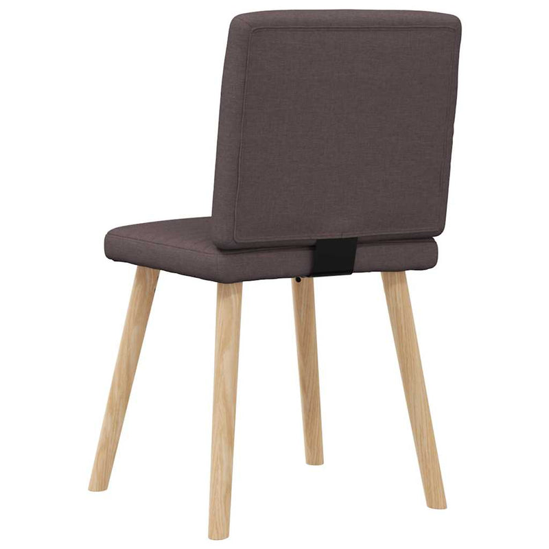 Scaune de bucătărie, 4 buc., maro închis, material textil