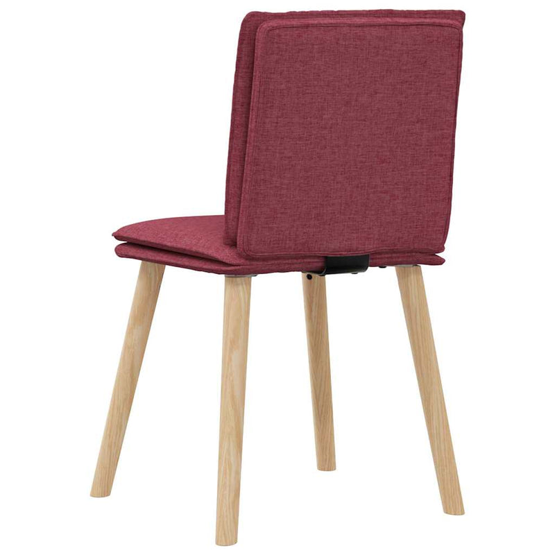 Scaune de bucătărie, 4 buc., roșu vin, material textil