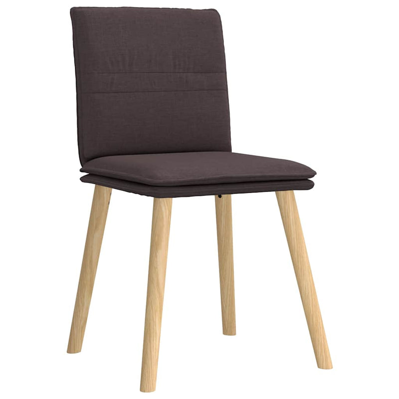 Scaune de bucătărie, 4 buc., maro închis, material textil