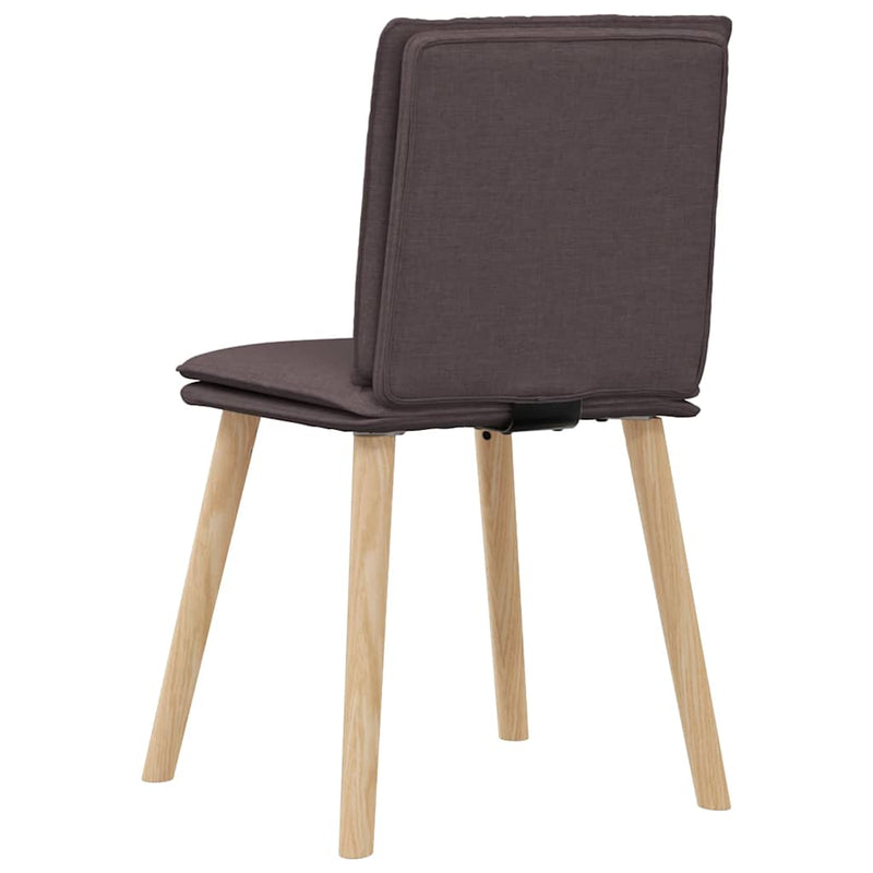 Scaune de bucătărie, 4 buc., maro închis, material textil