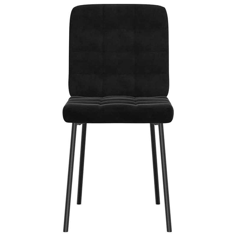 Scaune de sufragerie, 6 buc, negru, catifea