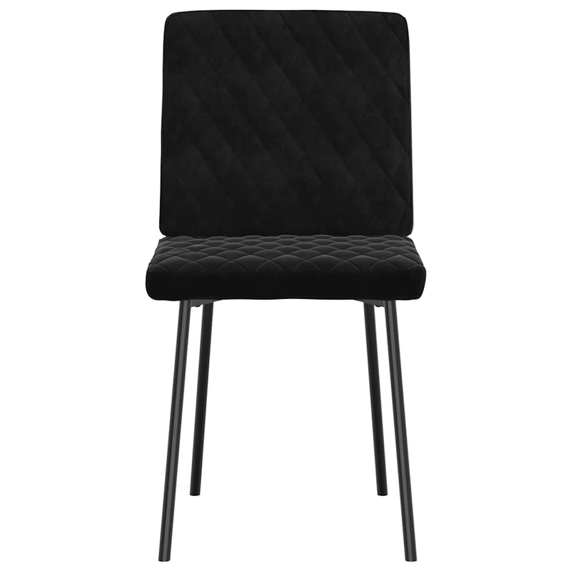 Scaune de sufragerie, 6 buc, negru, catifea