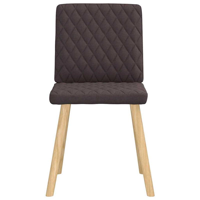Scaune de bucătărie, 6 buc., maro închis, material textil