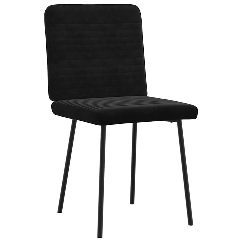 Scaune de sufragerie, 6 buc, negru, catifea