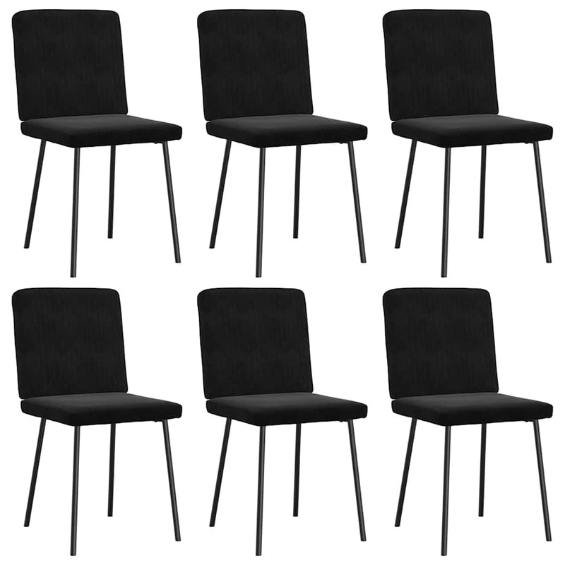 Scaune de sufragerie, 6 buc, negru, catifea