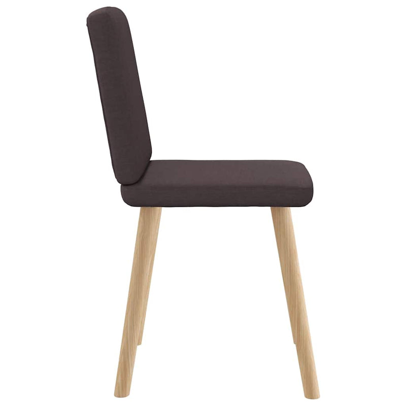 Scaune de bucătărie, 6 buc., maro închis, material textil