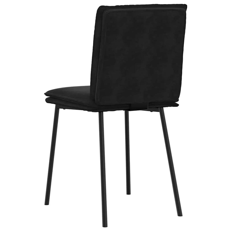 Scaune de sufragerie, 6 buc, negru, catifea