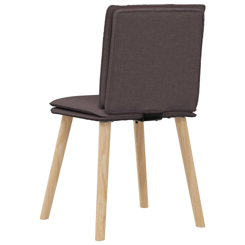 Scaune de bucătărie, 6 buc., maro închis, material textil