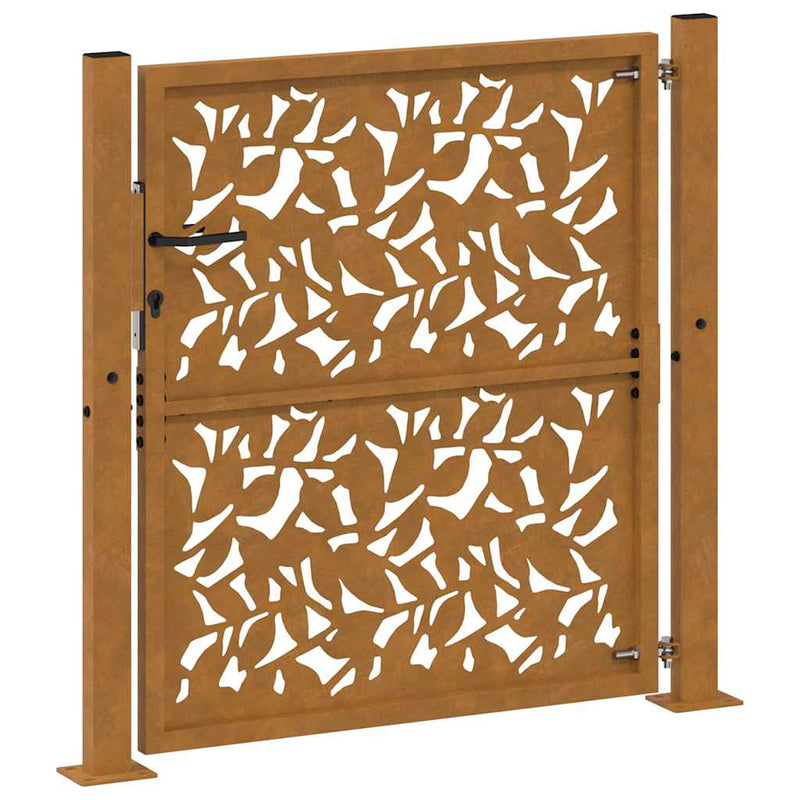 Poartă de grădină 100x100 cm, model frunze de oțel rezistente la intemperii
