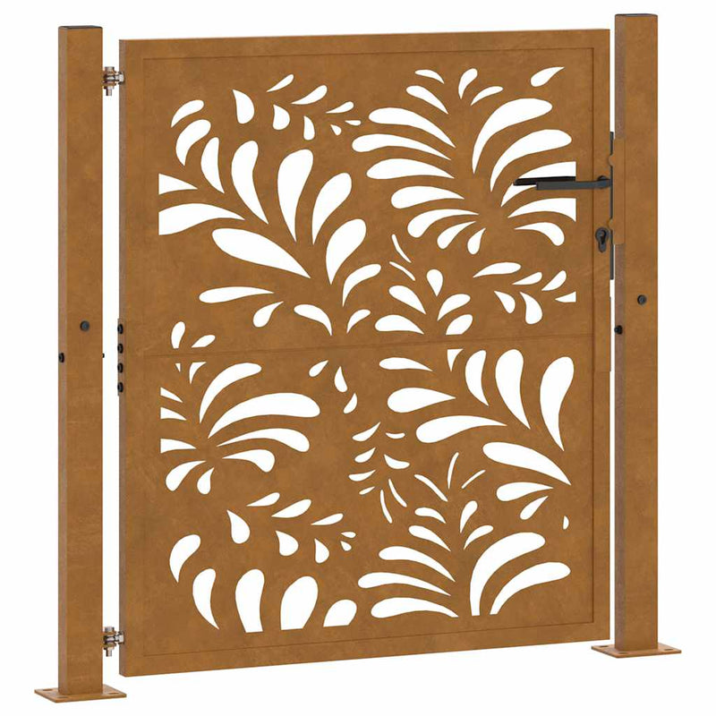 Poartă de grădină 100x100 cm, oțel rezistent la intemperii, model ondulat