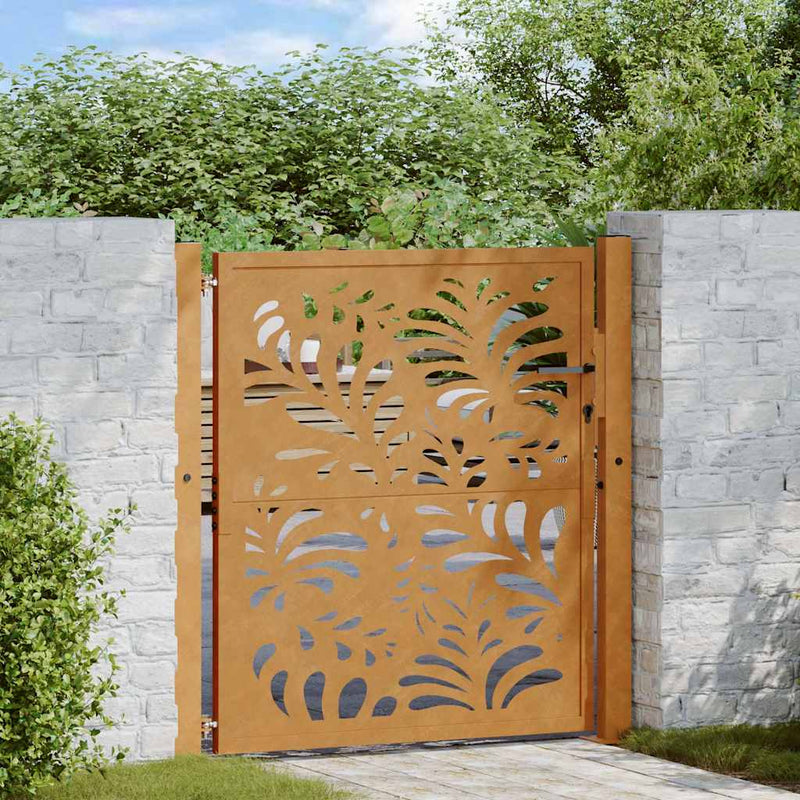 Poartă de grădină 100x100 cm, oțel rezistent la intemperii, model ondulat