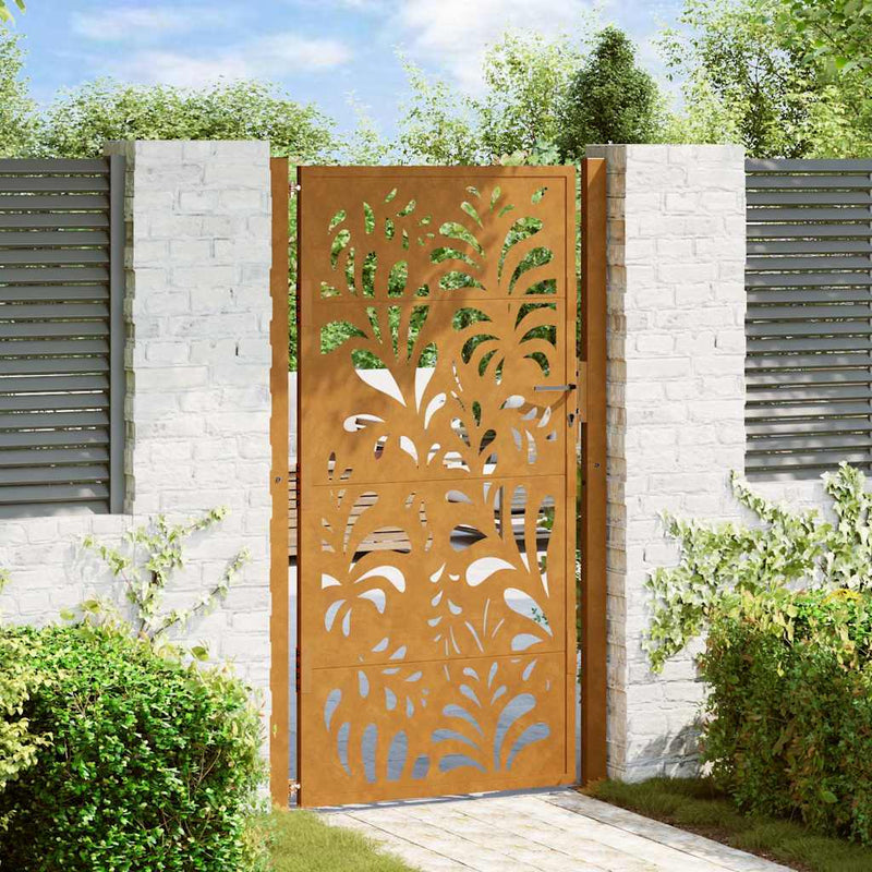 Poartă de grădină 100x175 cm, oțel rezistent la intemperii, model ondulat