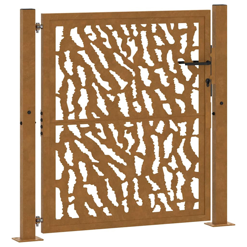 Poartă de grădină 100x100 cm, oțel rezistent la intemperii, model cu urme