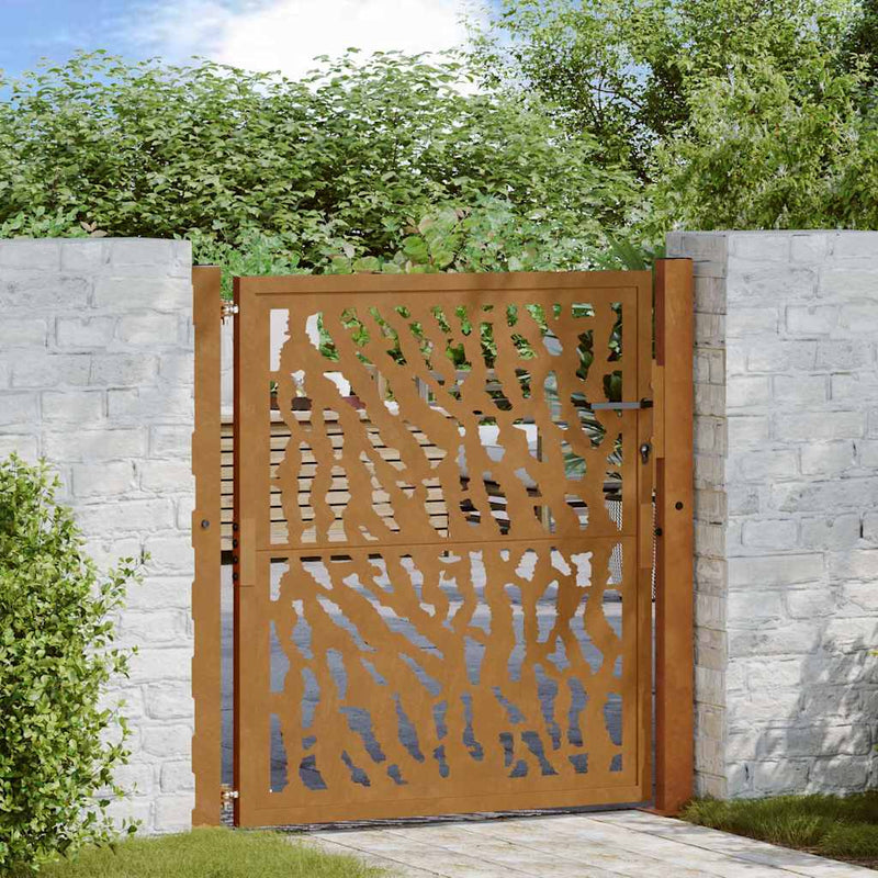 Poartă de grădină 100x100 cm, oțel rezistent la intemperii, model cu urme