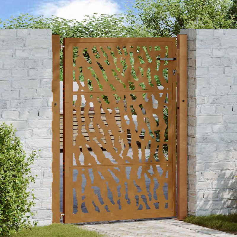 Poartă de grădină 100x150 cm, oțel rezistent la intemperii, model cu urme