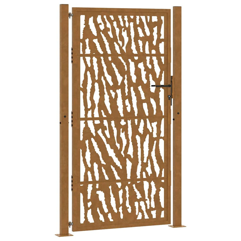Poartă de grădină 100x200 cm, oțel rezistent la intemperii, model cu urme