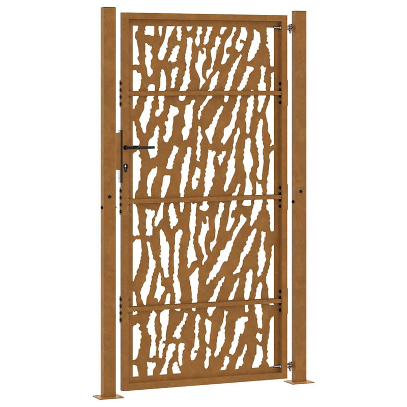 Poartă de grădină 100x200 cm, oțel rezistent la intemperii, model cu urme