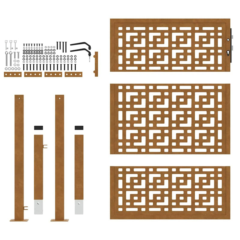 Poartă de grădină 100x125 cm, oțel rezistent la intemperii, model cruce