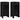 Mese laterale 2 buc cu raft negru 25,5x27x60 cm