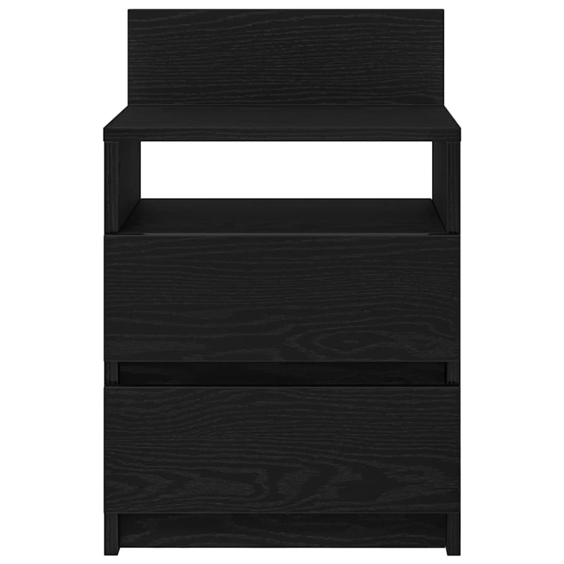 Noptiere 2 buc. cu 2 sertare, negru, 40x33x60 cm