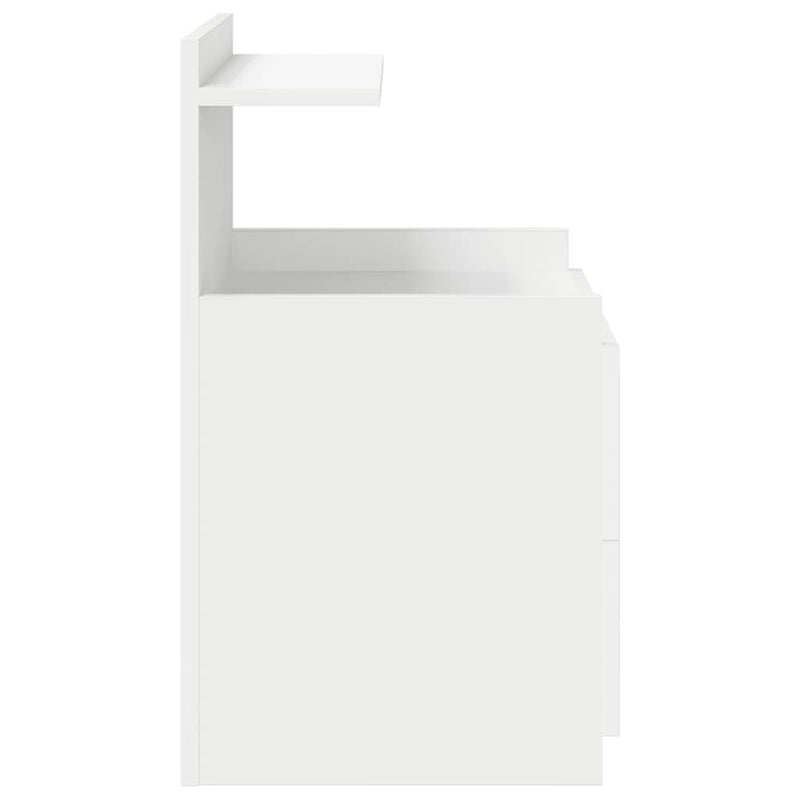Noptiere 2 buc. cu 2 sertare, alb, 40x36,5x62 cm