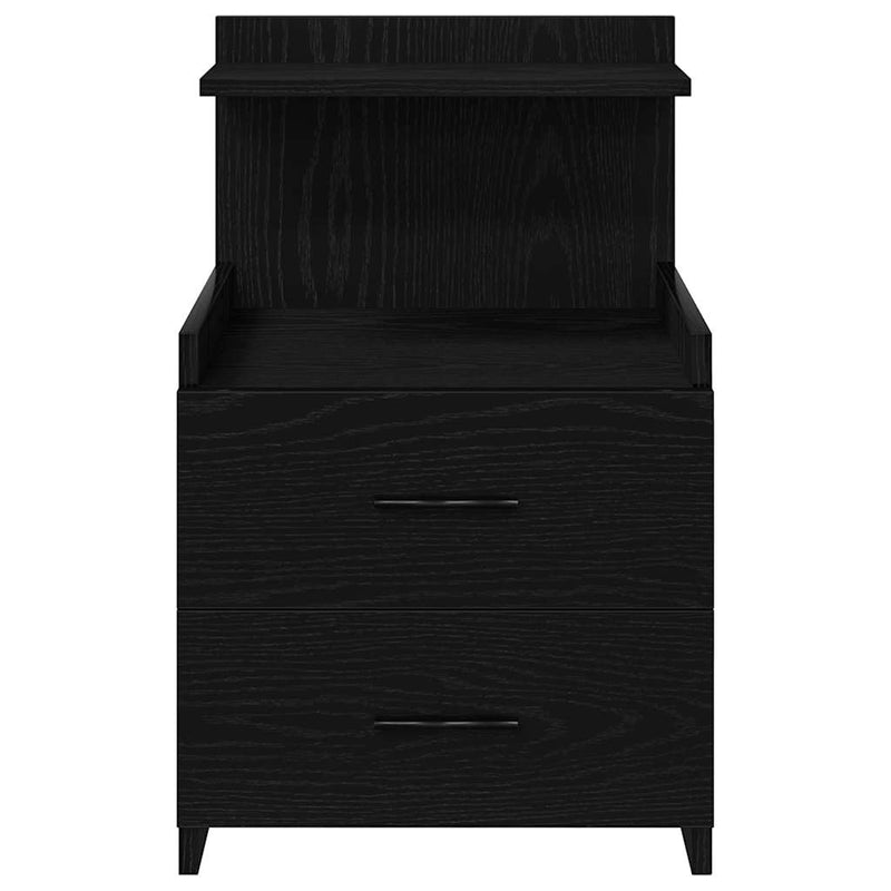 Noptiere 2 buc. cu 2 sertare, negru, 40x36,5x62 cm