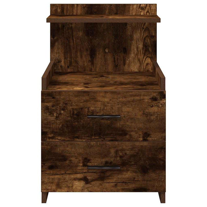 Noptiere 2 buc. cu 2 sertare, stejar afumat, 40x36,5x62 cm