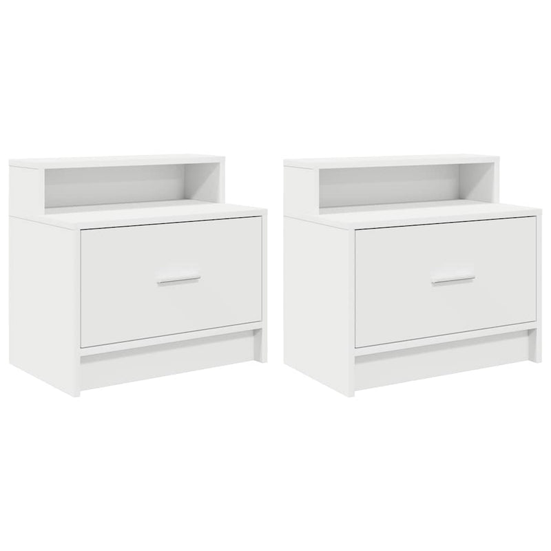 Noptiere cu sertar 2 buc Alb 51x31x47 cm