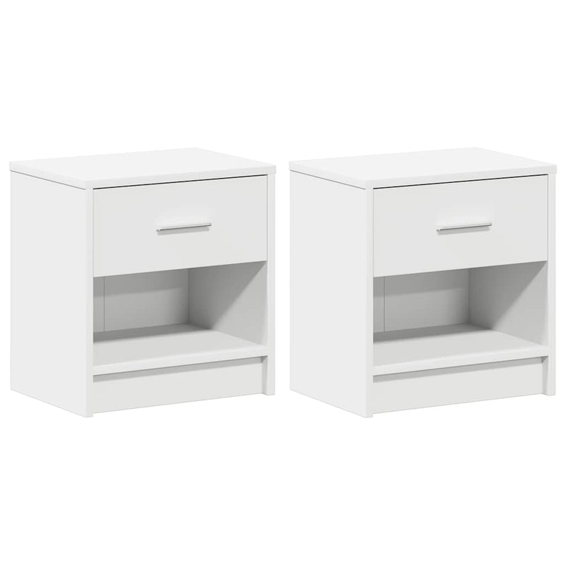 Noptiere 2 buc cu sertar alb 39x28x41 cm