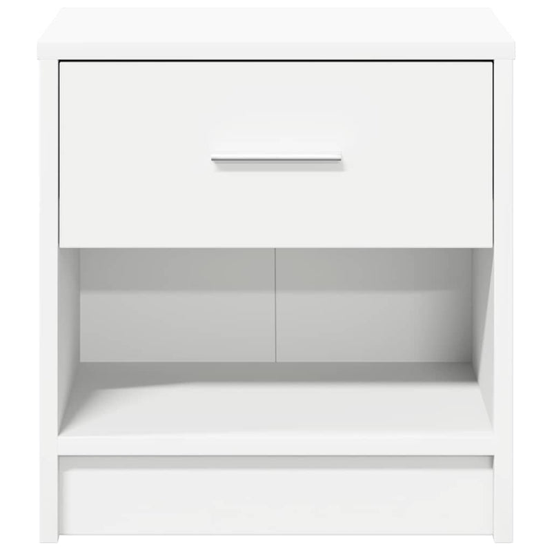 Noptiere 2 buc cu sertar alb 39x28x41 cm